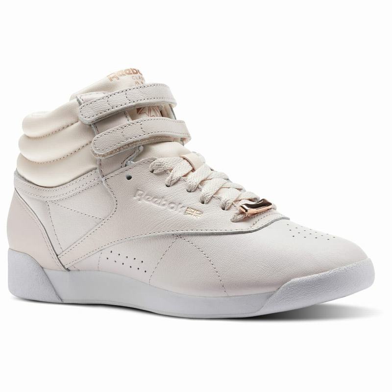 Tenisi Reebok Freestyle Hi Muted Dama Roz/Albi/Gri Romania BA3640QM